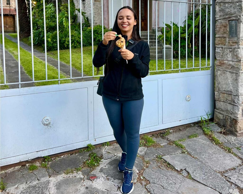 Tomando sorvete em Mar del Plata