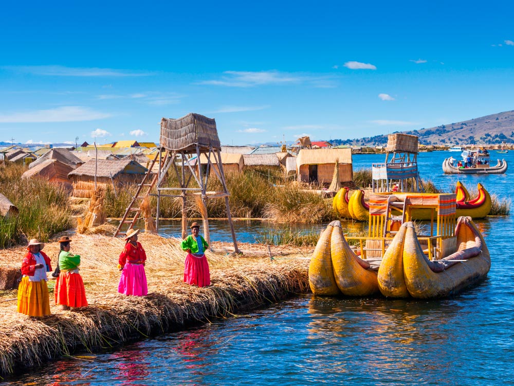 Ilhas Flutuantes de Uros no lago Titicaca